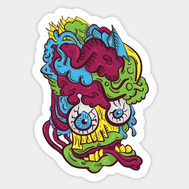 Colorful face Sticker by kamilowanydesign